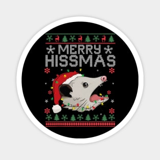 Funny Xmas Merry Hissmas Possum Lovers Opossum Christmas Magnet